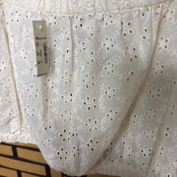 Madewell‎ Ivory Eyelet Crop Top Size Large - Picture 4 of 7